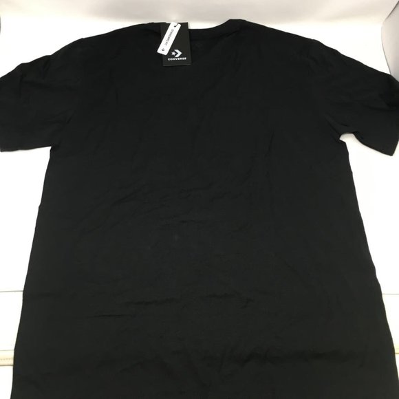 Converse Mens Graphic T-Shirt Black White Spell Out Standard Fit Cotton S New - Picture 2 of 6